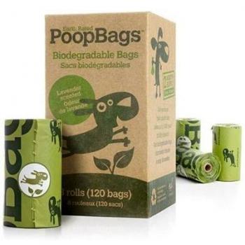 Perro Tierra - Bolsas Biodegradables de Recambio con Aroma a Lavanda, Paquete de 8 Rollos x 15 Unidades