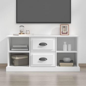 Mueble para TV de madera contrachapada blanco 99,5x35,5x48 cm