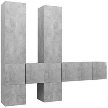 Set de Muebles para TV 7 Piezas en Aglomerado Gris Hormigón