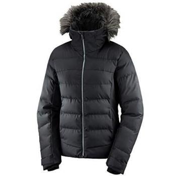 SALOMON Stormcozy Jkt W Chaquetón con Capucha para esquí, Mezcla de sintéticos, Mujer, Negro, L