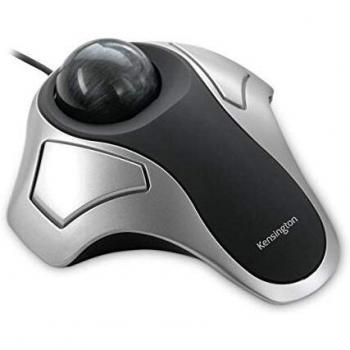 Kensinton 64327EU Ratón Orbit, Ratón Ergonómico con Cable y Trackball, Para Mac y Windows, Diseño Ambidiestro, Seguimiento Óptico y Trackball de 40 mm, Plateado
