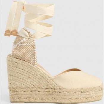 Organic Cotton Double Platform Espadrilles with Lace Closure - Chiara by Castañer