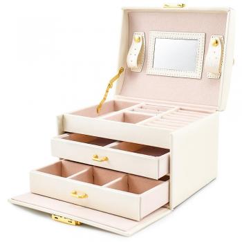 Caja Joyero con Espejo Caja para Joyas joyero Caja de Joyas Organizador de Joyas, Caja de Relojes Caja para Relojes