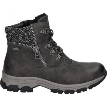 Cómoda Botín mujer Westland Chambery-03 gris, detalle de lana y membrana impermeable Top Dry tex, resistente al viento y transpirable, suela ligera antideslizante, altura tacón bajo (1-3 cm