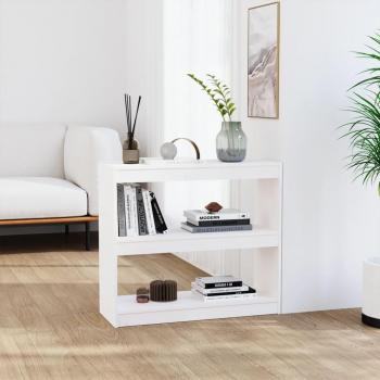 Librería/partición blanca de madera maciza de pino 80x30x71,5 cm