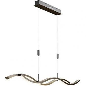 Lámpara colgante LED regulable Lucande Mairia, moderna, color gris, fabricada en aluminio, diseñada para salón y comedor, con 1 llama