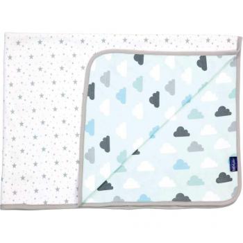 Bébé-Jou Clouds & Stars - Arrullo-mantita, algodón 100%, reversible, color verde menta