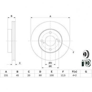 Disco de freno BOSCH 0 986 479 G92