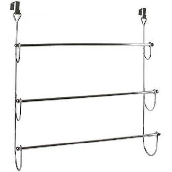 Soporte de toallas mural - 3 barras - Gris - 48,5 x 10,2 x 54 cm