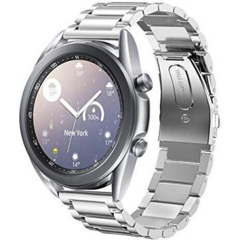 SUNDAREE Compatible con Correa Galaxy Watch 3 41MM,20MM Plata Metal Acero Inoxidable Reemplazo Pulseras Repuesto Smartwatch Band para Samsung Galaxy Watch 3 41/Smartwatch GTS/Huawai Watch GT 2 42MM