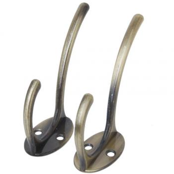 SODIAL(R) 2pcs Pared Retro Soporte Colgador Ganchos para Ropa de Abrigo/Sombrero/Bolso/Toallas---Bronce Aantiguo