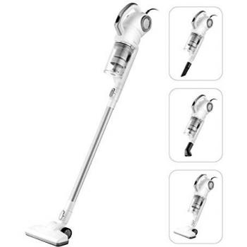Aspiradora Vertical MIDEA MCS2045IT 2 en 1 con Filo, Potente 450W, Tecnología Ciclónica, Sin Bolsa, Blanco y Plata