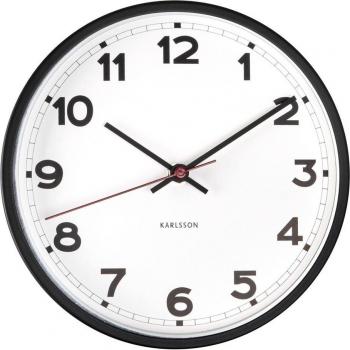 Reloj de pared Karlsson New Classic Small, reloj clásico redondo de metal de 20 cm