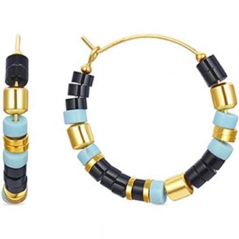 Pendientes Luxenter Ihun Turquesa en plata de ley 925 con baño de oro amarillo