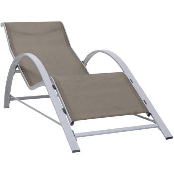 Textilene and Aluminum Sun Lounger in Taupe