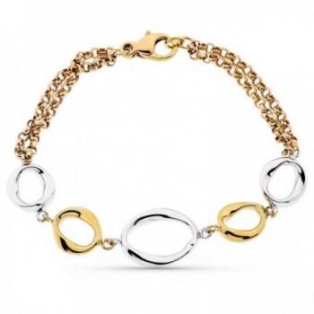 Pulsera Inmaculada Romero Mujer Oro Tricolor 9k 19cm