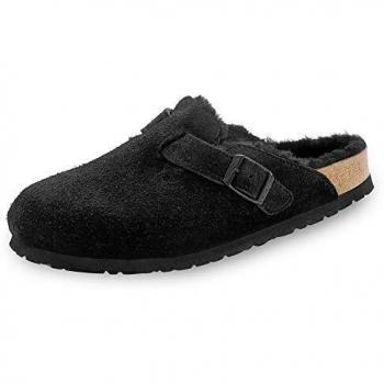 Birkenstock Boston VL Sheepskin Womens Clogs - Black - UK4.5 EU37 US6/6.5 Narrow