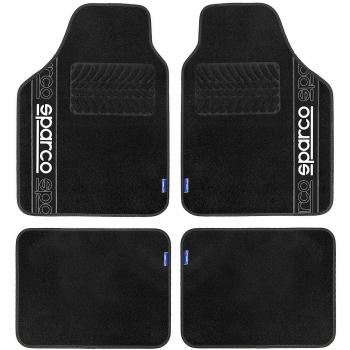 Alfombra Moqueta Universal Sparco F510 Negra - Set de 4 Piezas