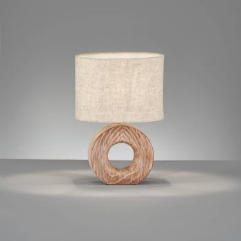 Lámpara de mesa Hanke moderna beige altura 31 cm con pantalla arena y tecnología LED