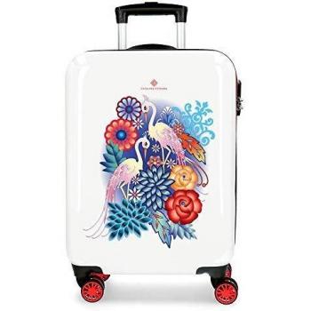 Catalina Estrada Abanico Maleta de cabina Rojo 38x55x20 cms Rígida ABS Cierre combinación 34L 2,6Kgs 4 Ruedas dobles Equipaje de Mano