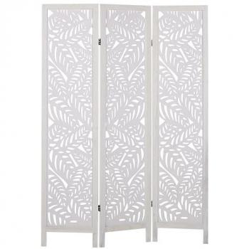 Biombo decorativo moderno de 3 paneles en madera de Paulownia MDF plegable blanco para sala de estar y dormitorio