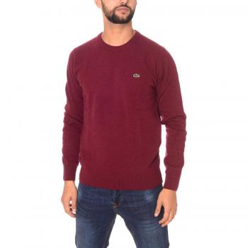 Lacoste Men's Men's Bordeaux Wool Jersey Sweater In Size 8-Xxxl Red