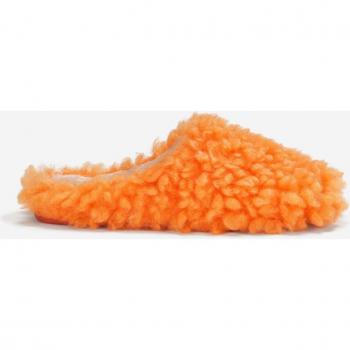 Zapatilla Casa Pelosi Naranja de Lujo con Forro de Pelo Lanudo - Hechas en España