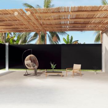 Retractable Black Side Awning 220x1200 cm