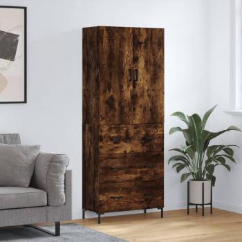 Aparador Alto de Madera Contrachapada en Roble Ahumado 69,5x34x180 cm
