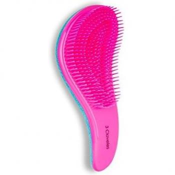 3 Claveles Cepillo desenredar mango turquesa puntos Fuschia gran modelo