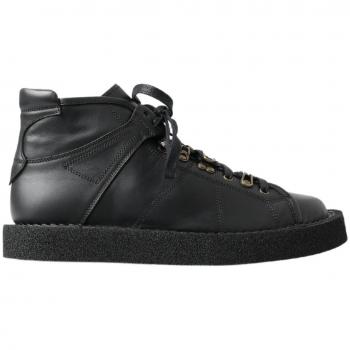 Dolce & Gabbana Black Leather Slip on Stretch Boots - EU42/US9