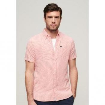 Camisa de manga corta Seersucker rosa Superdry