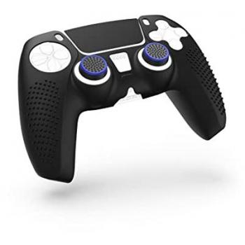 Kit de Accesorios 6 en 1 para Controlador PlayStation 5 - Negro - Resistente a Suciedad, Polvo y Rayones