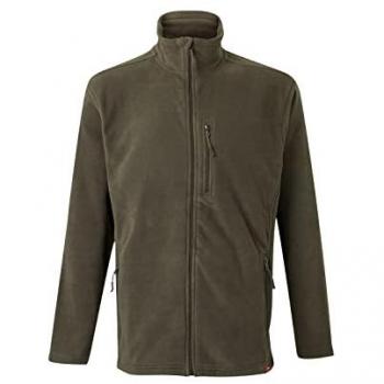 Chaqueta Polar de Microfibra Velilla Verde Caza Talla XS con Cremallera y Bolsillos