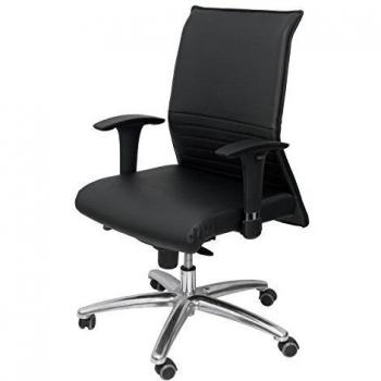 Sillón Confidente Albacete de Piel Negra - Piqueras y Crespo