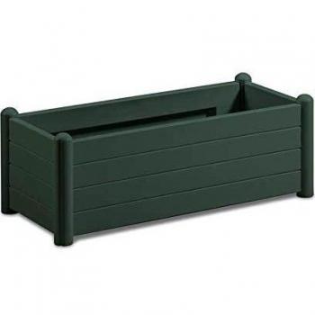 STEFANPLAST Bac a fleurs rectangulaire - Finition en bois - 100x43xH35cm - 80L - Vert foncé