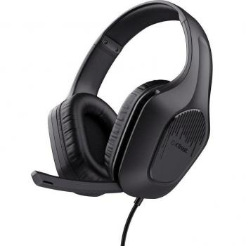 Trust GXT 415 Zirox Auriculares Gaming con Micrófono, Alámbricos, Diadema Ajustable, Multiplataforma, Conector Jack 3.5mm, Color Negro
