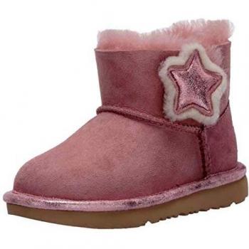 UGG Australia Mini Bailey Button II Star, Bota para Niñas, Cristal Rosado, 27.5 EU