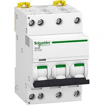 Interruptor Automático Schneider Electric 3P+N 25A Curva Tipo C Acti9 Montaje en Carril DIN
