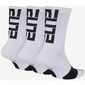 Nike U NK Elite Crew 3PR Socks, Unisex Adulto, White/Black, XL