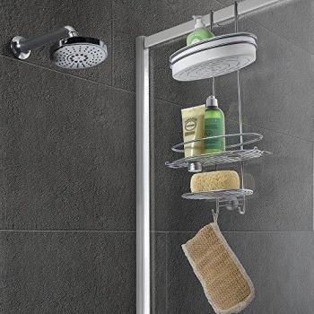 Metaltex Orbit Jabonera mampara, Chrometherm, Plata y Blanco