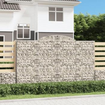Cestas de Gaviones Arco 13 piezas 300x50x180/200 cm hierro galvanizado plateado