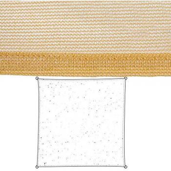 Toldo Vela de Sombra Cuadrada 5x5 m Beige Polietileno HDPE, Alta Resistencia, Protección UV