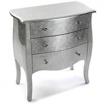 Versa Cagliari Silver Wood Chest of Drawers (38 x 76 x 72 cm)