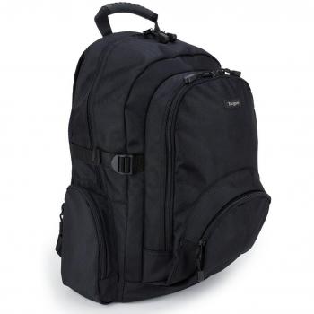 Targus Classic Mochila para portátil – Mochila de oficina con compartimento extraíble de 15,6 para el portátil – Mochila para ordenador funcional – Negro, CN600