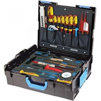 GEDORE Caja de herramientas L-BOXX 136, Juego de 36 piezas, Llena, Herramientas para electricistas, En caja de plástico, 1100-02