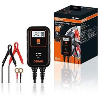 Cargador de batería OSRAM OEBCS904 con características de carga rápida, compatibilidad con múltiples tipos de baterías, indicador LED de estado y diseño compacto