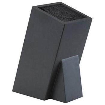Bloc de cuchillos universal negro con espacio vacío para utensilios, 16.5x11.5 cm