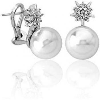 Pendientes Majorica 153150120000101 mujer plata Tú y yo