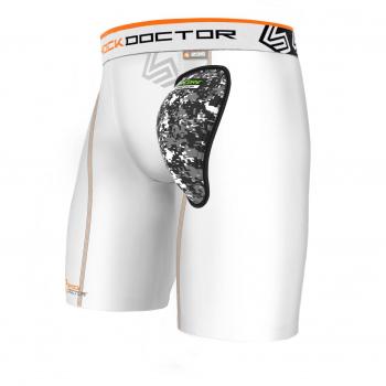 Shock Doctor Hombres Copa Duro AirCore de la Pantalones Cortos de compresión, Color Blanco
